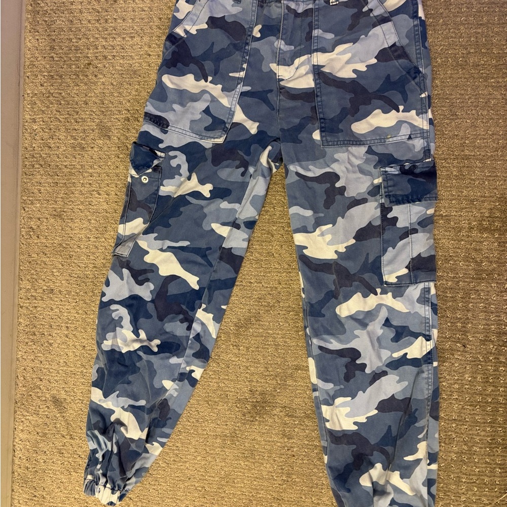 Forever 21 Blue Camouflage Pants